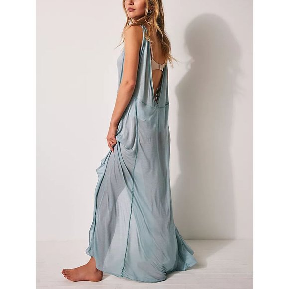 FREE PEOPLE Have To Have It Maxi Tee / Sparkling Water - Picture 2 of 10